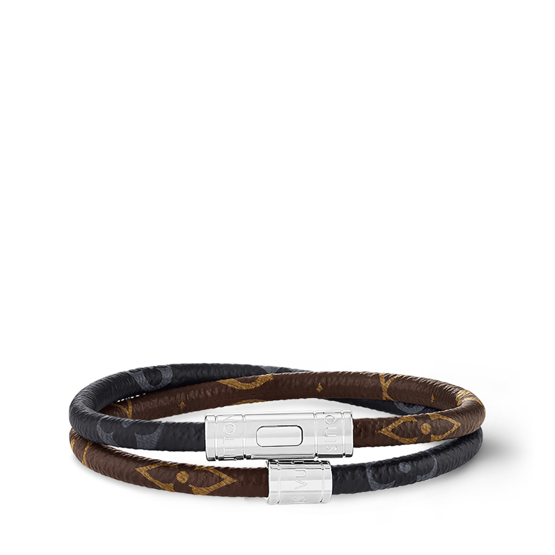 Louis Vuitton レザーブレスレット Keep It Double Leather Bracelet Monogram Canvas - Fashion Jewelry